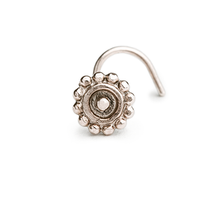 14k Solid Gold Sun Nose Stud Piercing Jewelry - Adele