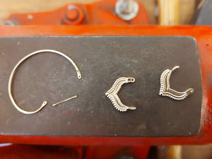 Gold Chevron Clicker Hoop Earrings - Nalu