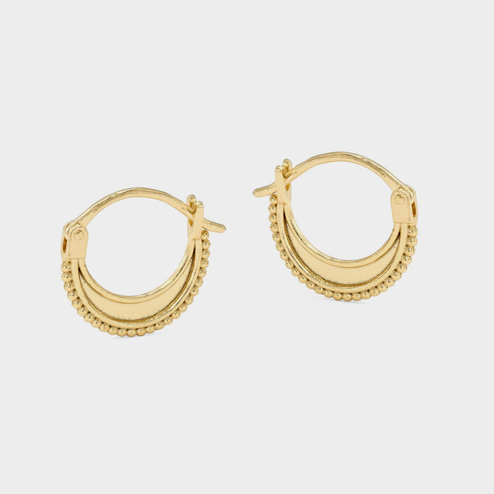 Crescent Gold Hoop Earrings - Isabelle