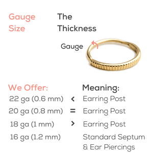14k Solid Gold Indian Styled Septum Nose Jewelry - Josephine