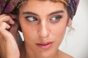 14k Solid Gold and Enamel Septum Nose Ring Jewelry - Chloe