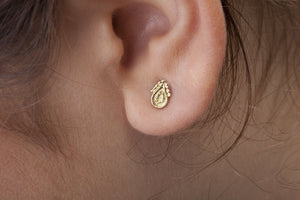 Tiny Stud Earrings in Solid 14k Gold - Elise