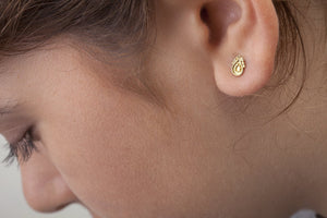 Tiny Stud Earrings in Solid 14k Gold - Elise