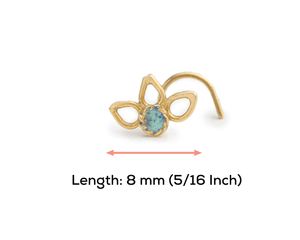 Diamond Lotus Nose Stud in 14k Gold - Lucie