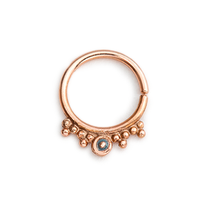 14k Solid Gold and Enamel Septum Nose Ring Jewelry - Chloe