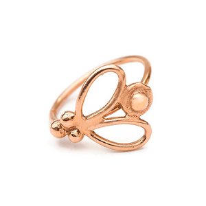 14K Solid Gold Butterfly Nose Ring Jewelry - Ashley