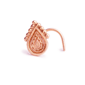 14k Solid Intricate Gold Nose Stud Jewelry - Elise