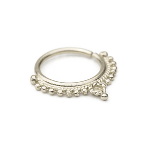 14k Solid Gold Indian Styled Septum Nose Jewelry - Josephine